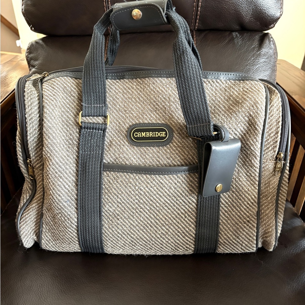 The Cambridge Satchel Company Vintage Grey Tweed Satchel Travel Bag unisex